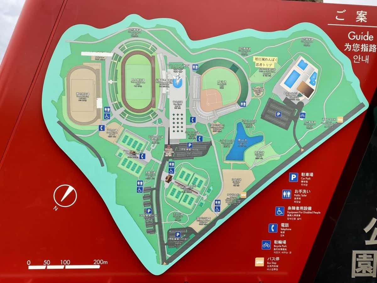 島根県松江市の人気公園『松江市総合運動公園』の園内地図