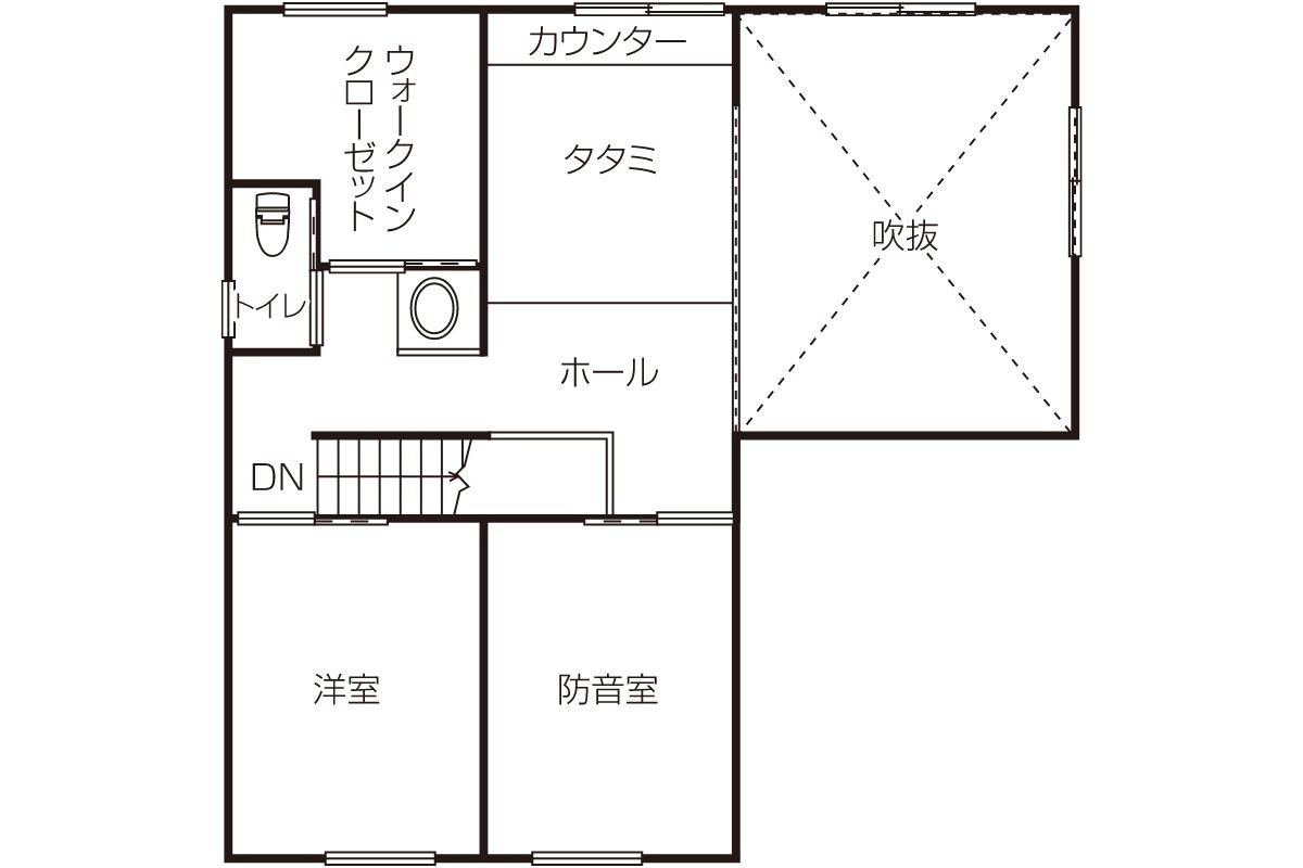 石川工務店が手掛けた住宅の図面２階