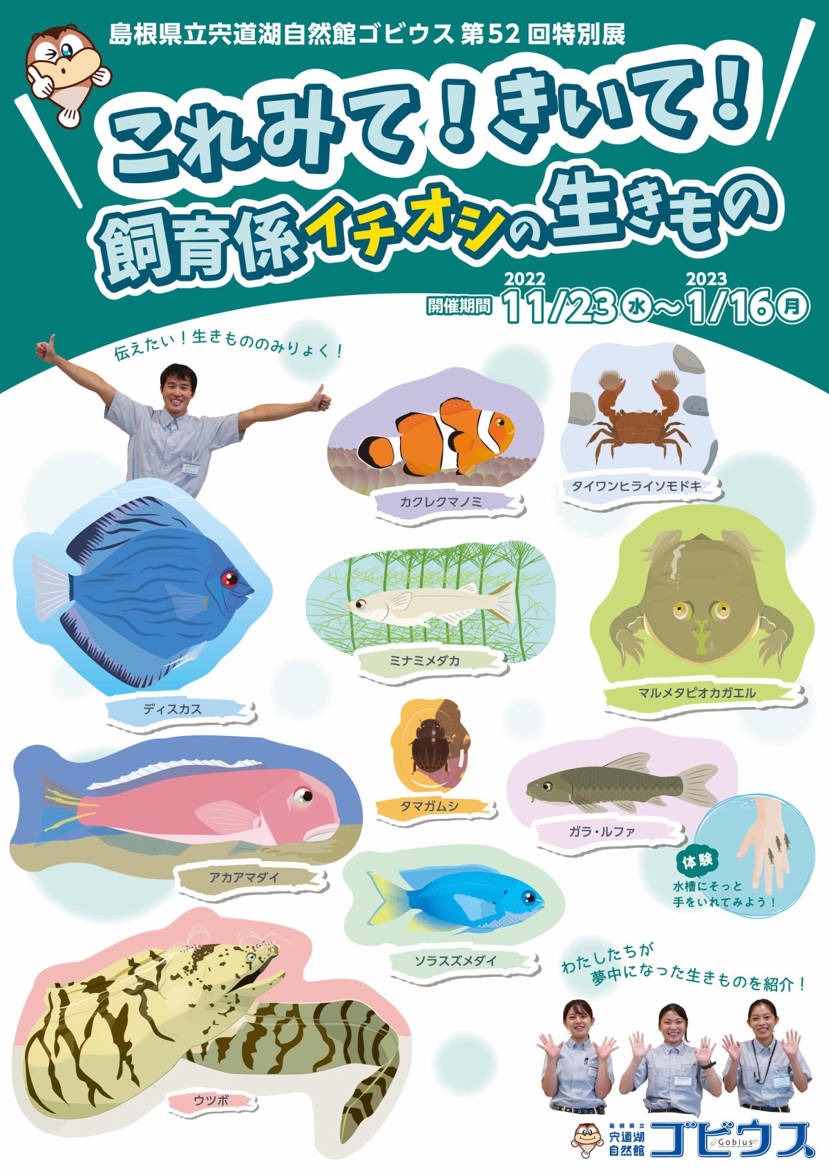 島根県出雲市のイベント「これみて！きいて！飼育員イチオシの生きもの」のポスター