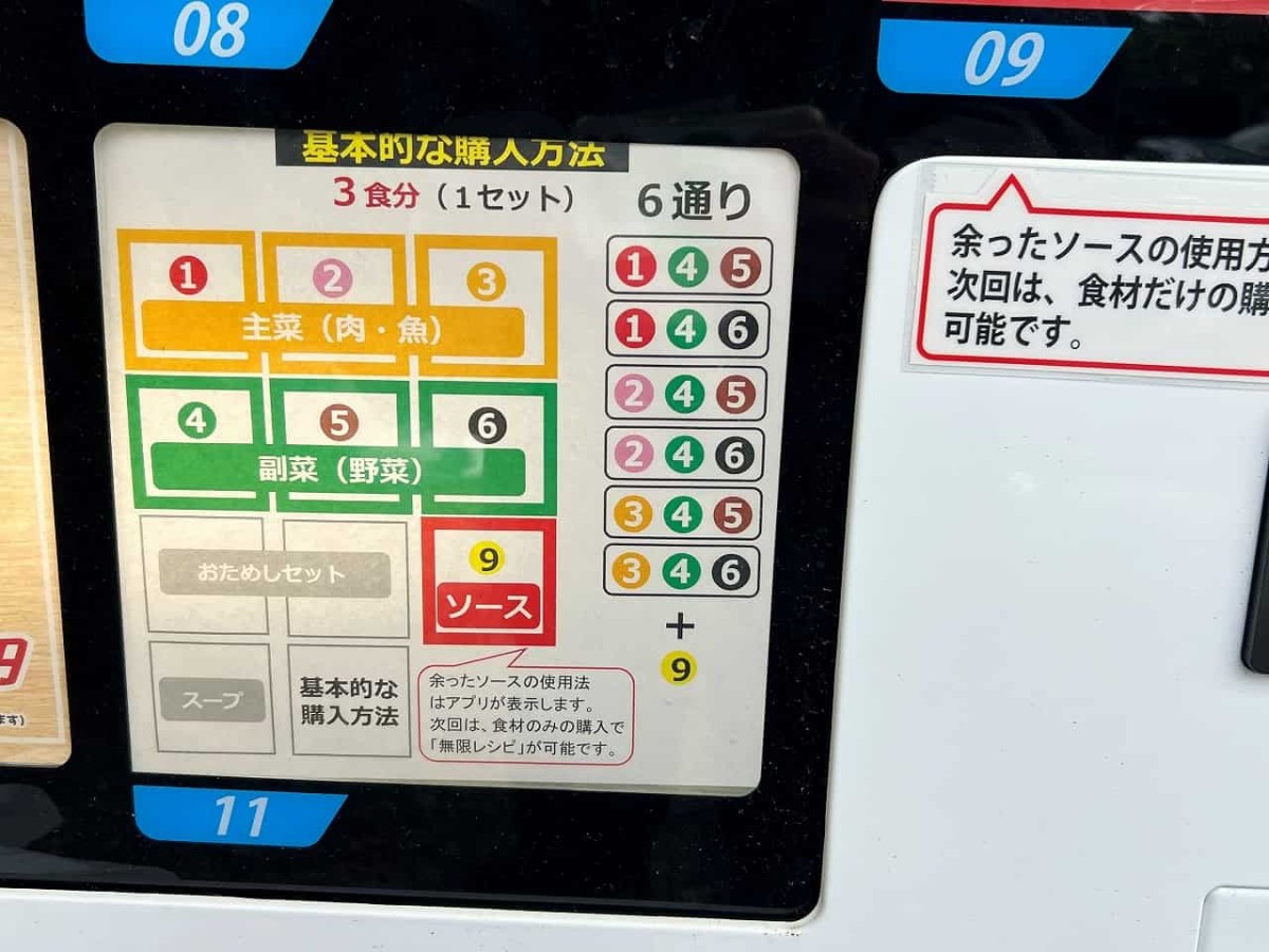 島根大学考案の減塩料理販売自販機「「無限レシピ」自販機」の説明書き