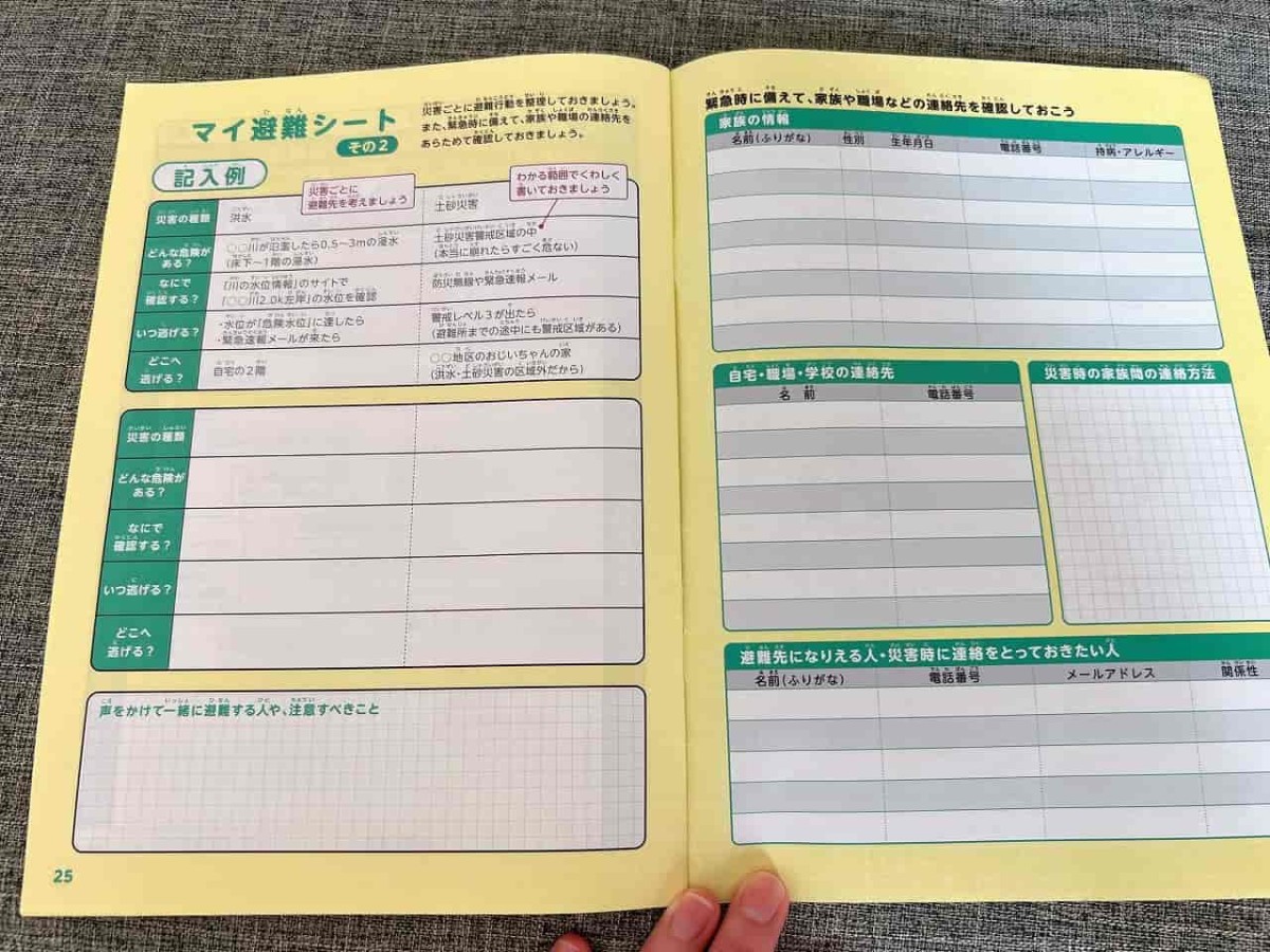 米子市から発行された「よなご わたしの避難ノート」