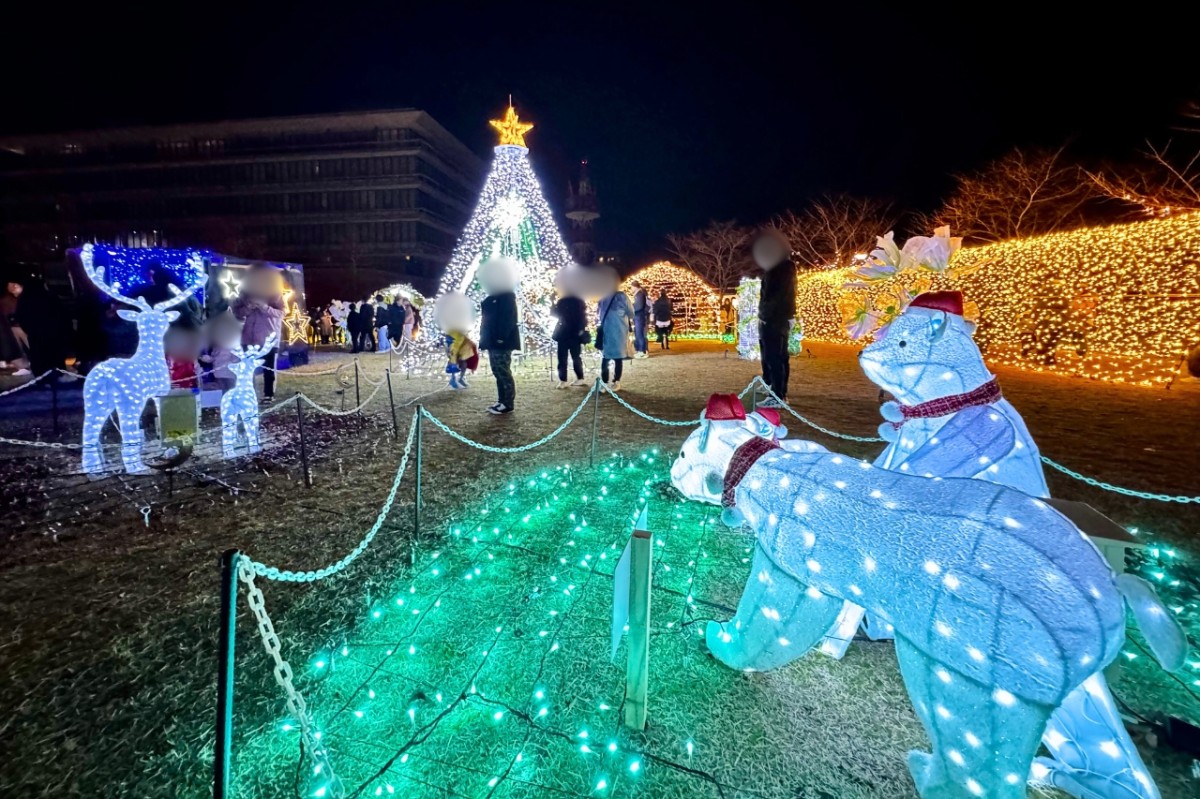 島根県出雲市で開催されているイルミネーションイベント「ミライトいずも」の様子