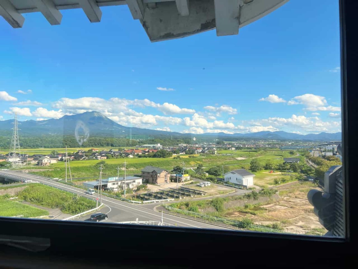 鳥取県米子市の『お菓子の壽城』の展望天守閣からの眺め