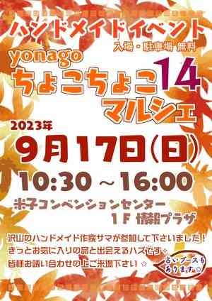鳥取県米子市のイベント「yonagoちょこちょこマルシェ14」のチラシ