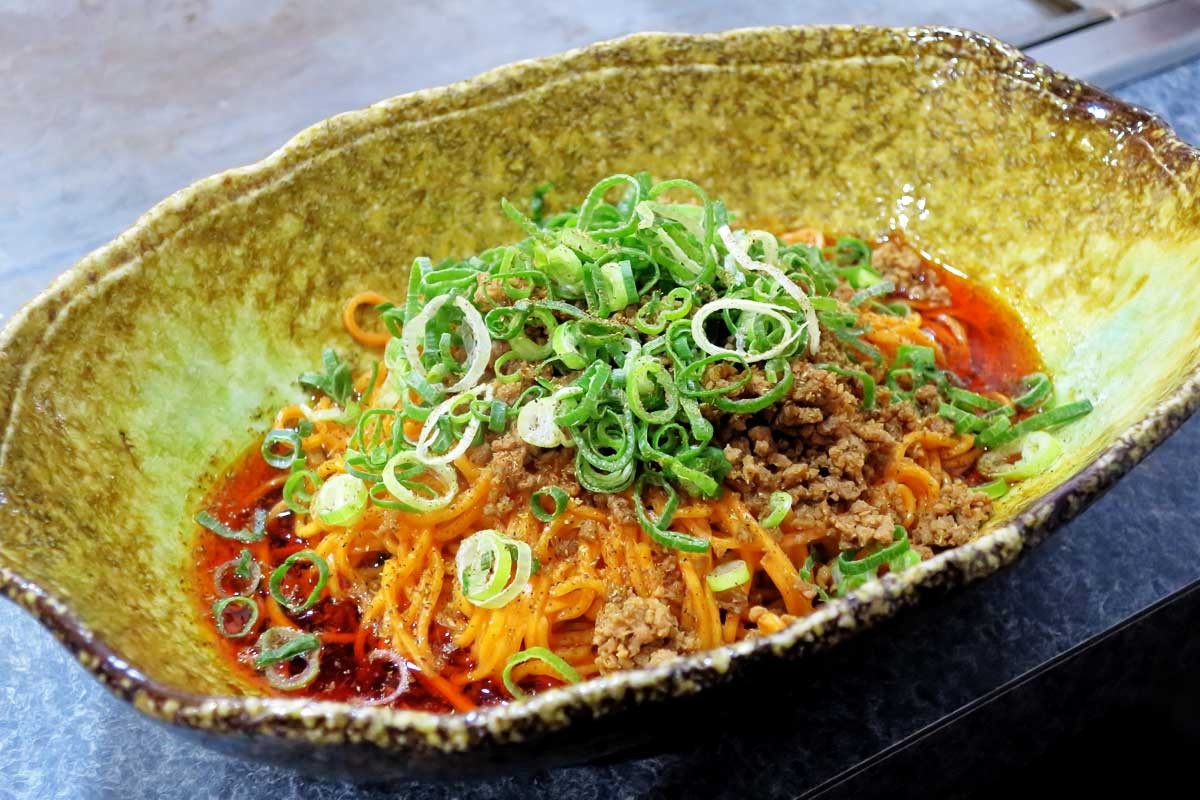 島根県松江市菅田町にある『お好み焼きひろしま』の汁無し坦坦麺 唐麺ver.