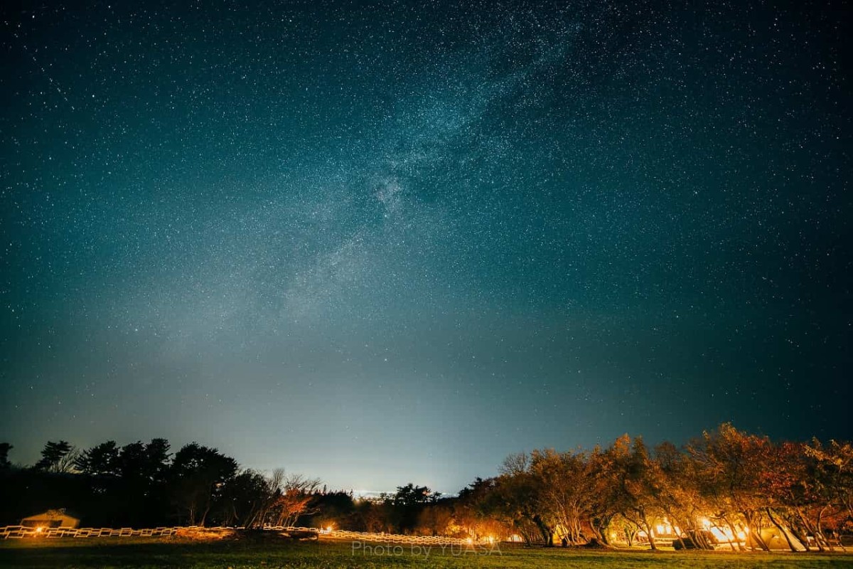 鳥取県西伯郡伯耆町にあるグランピング施設『FBIDAISEN』から見える星空