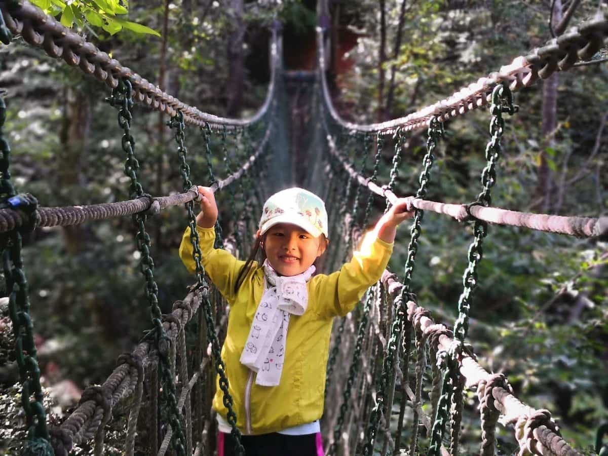 島根県のフィールドアスレチック施設『少年自然の家』の「冒険の森」
