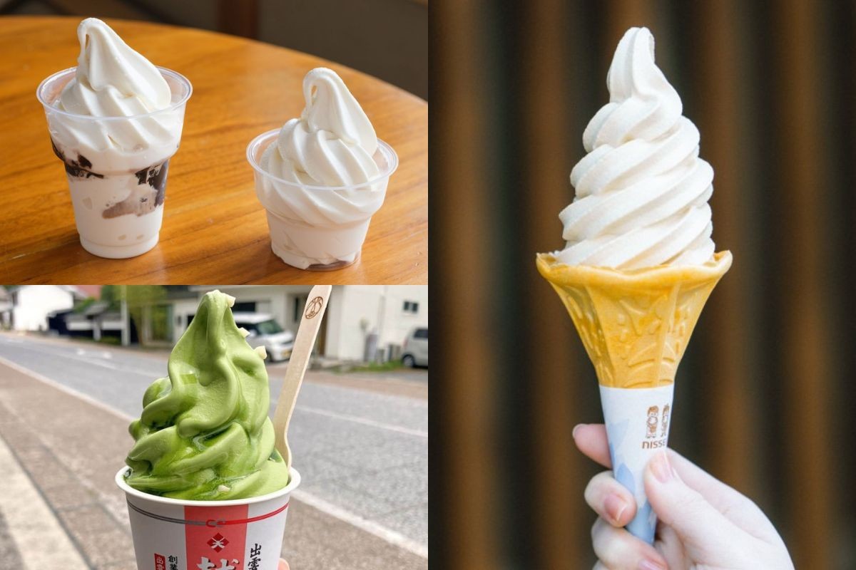 出雲市のおすすめソフトクリーム集合カット