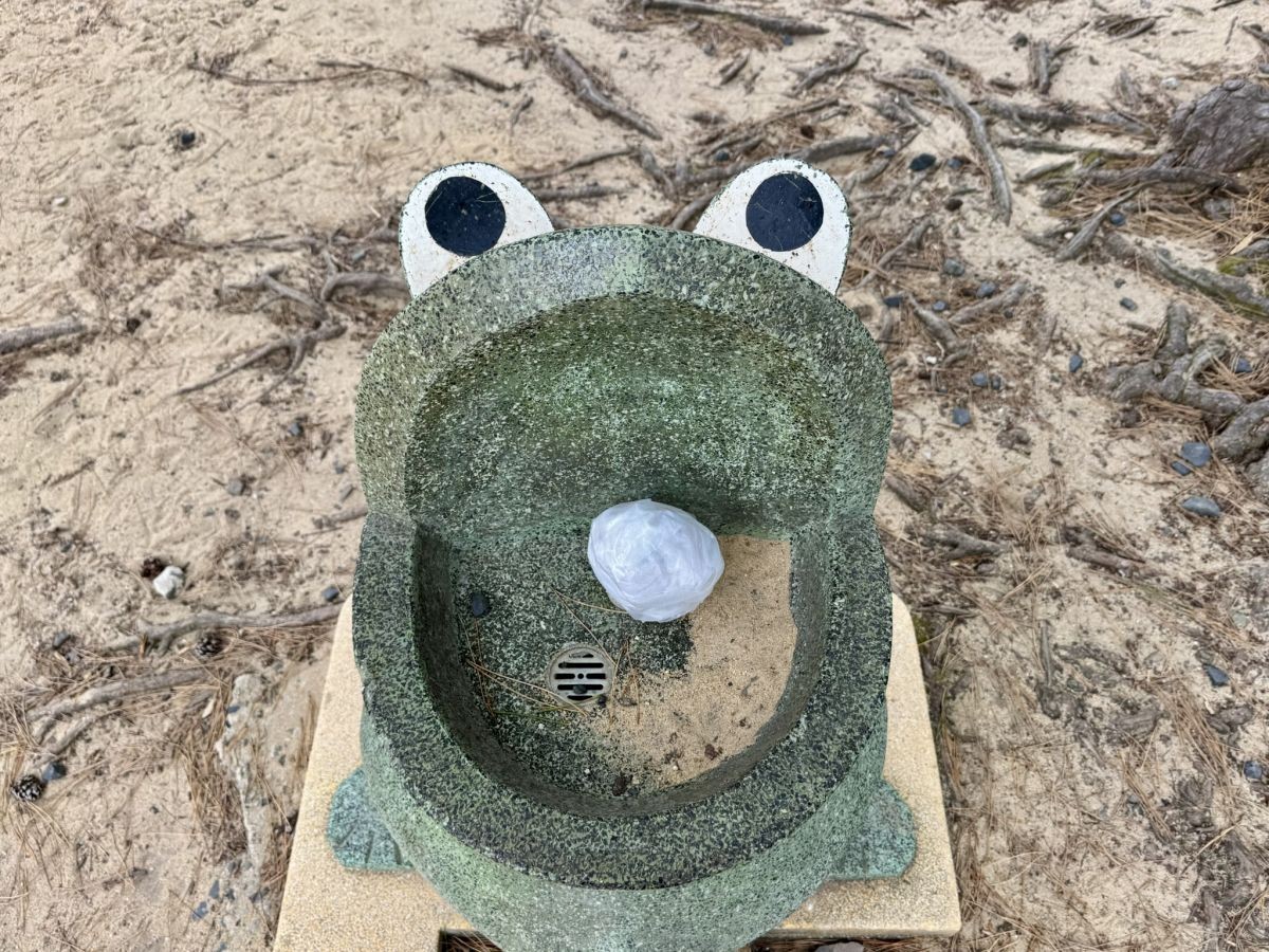 カエルの形をした水飲み場