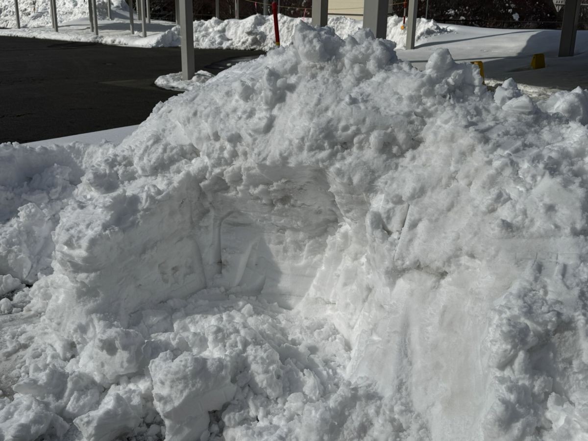 奥出雲町の観光拠点『道の駅奥出雲おろちループ』の雪山