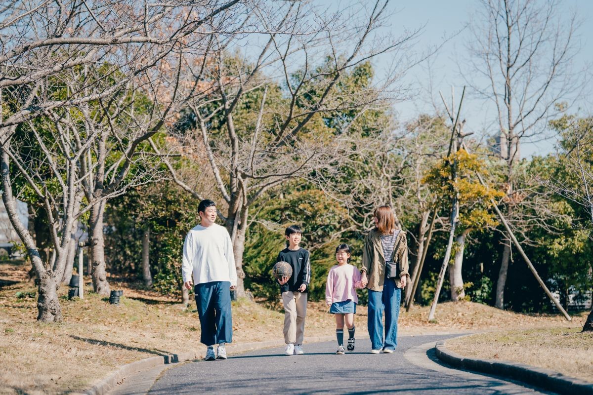 松江市「北公園」で遊んでいる様子