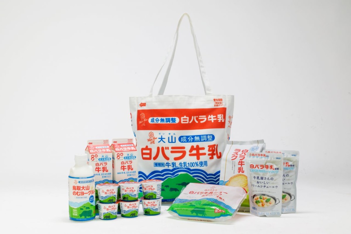白バラ牛乳トートのセット販売