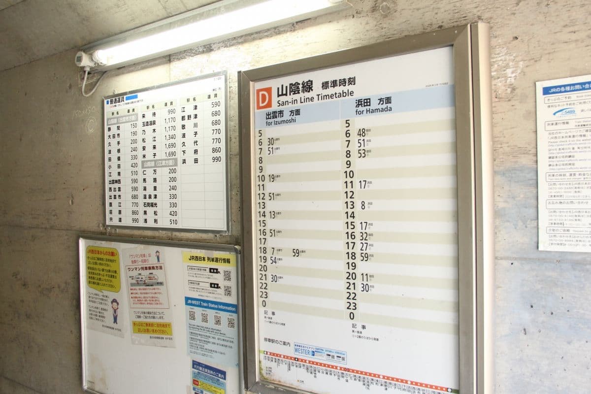 島根県大田市にあるJR山陰本線『五十猛駅』のトンネル内