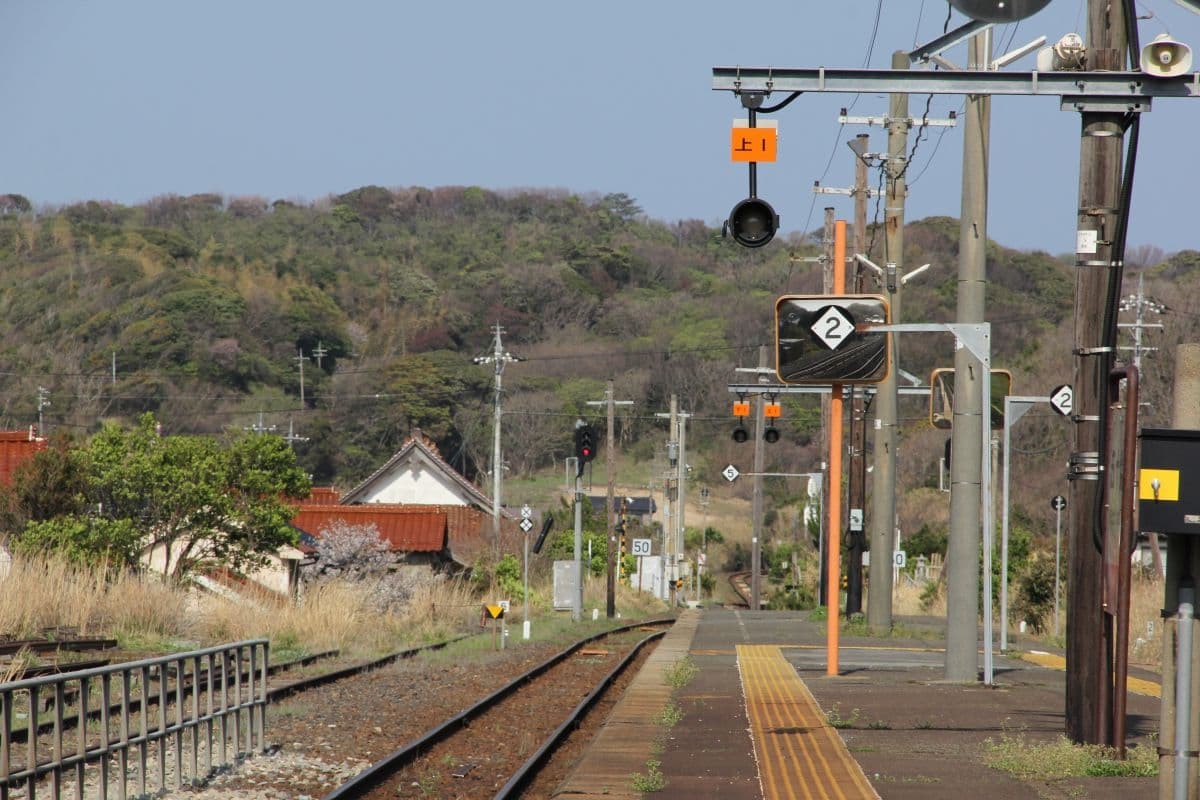 島根県大田市にあるJR山陰本線『五十猛駅』のホームから見た景色
