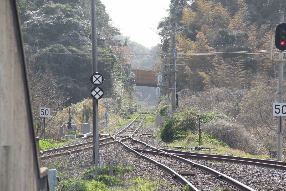 島根県大田市にあるJR山陰本線『五十猛駅』のホームから見た景色