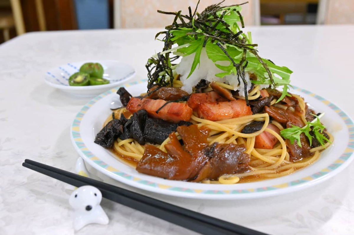 鳥取県西伯郡にある『大山ユートピア』で味わえる「きのこパスタ」
