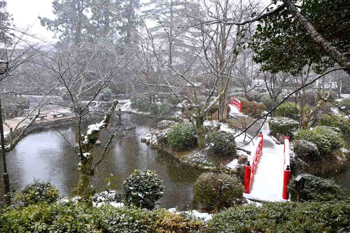 鳥取県倉吉市にある『打吹公園』の冬の様子