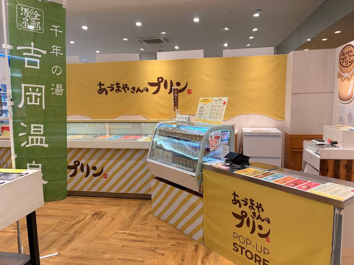 鳥取県鳥取市にオープンした『吉岡温泉あづまやさんのプリン』の店内の様子