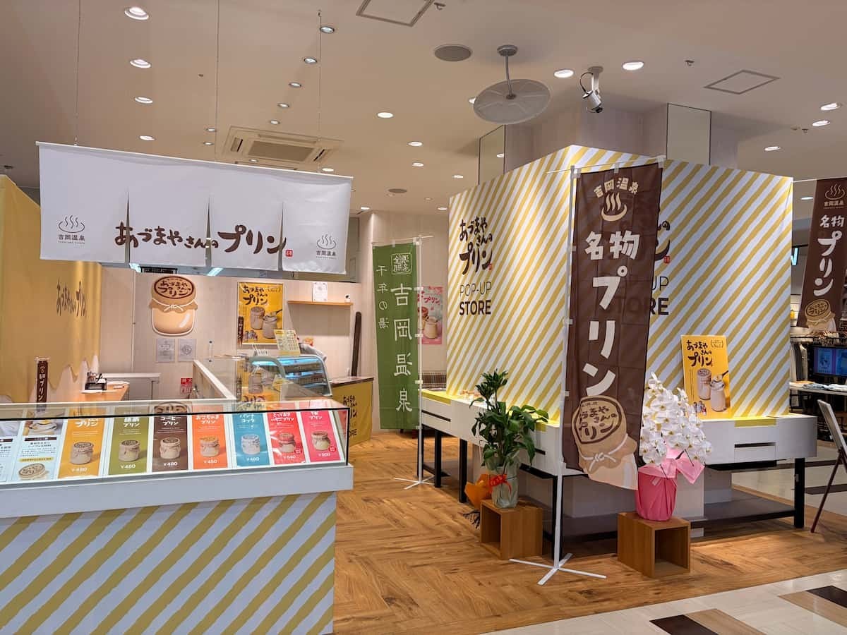 鳥取県鳥取市にオープンした『吉岡温泉あづまやさんのプリン』の内観
