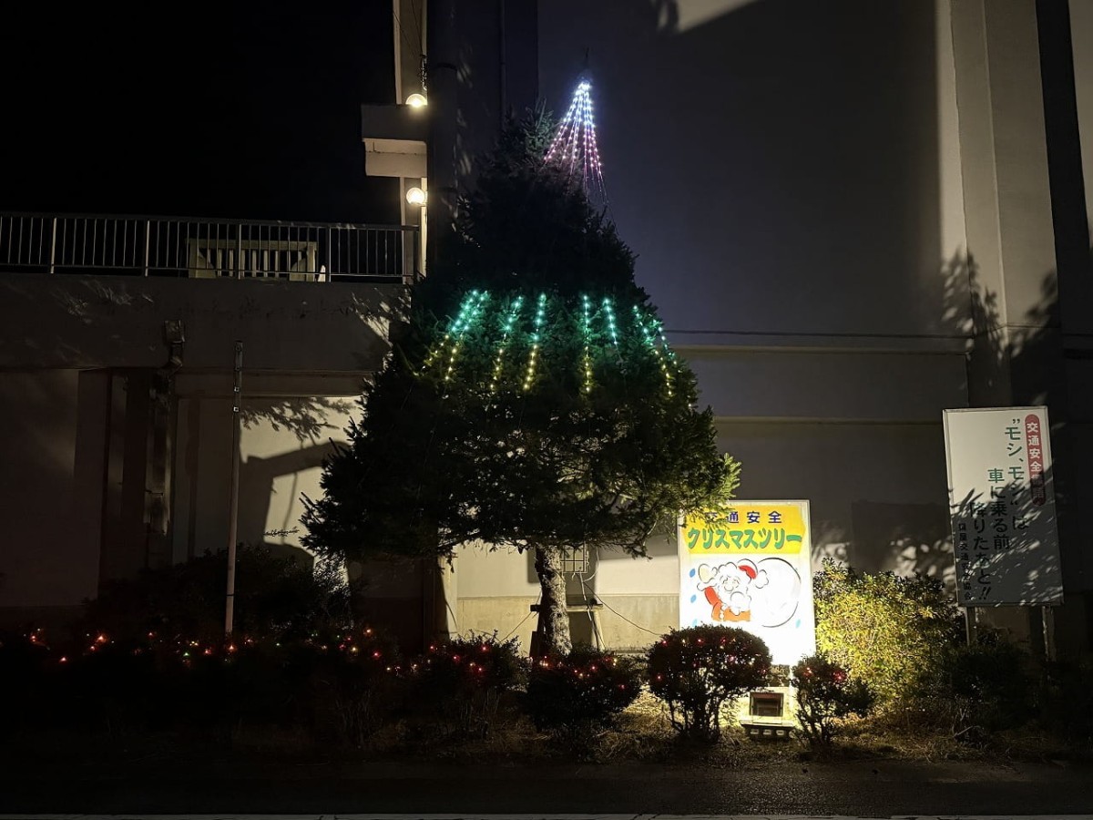 島根県松江市『東出雲体育館』前にある「交通安全クリスマスツリー」
