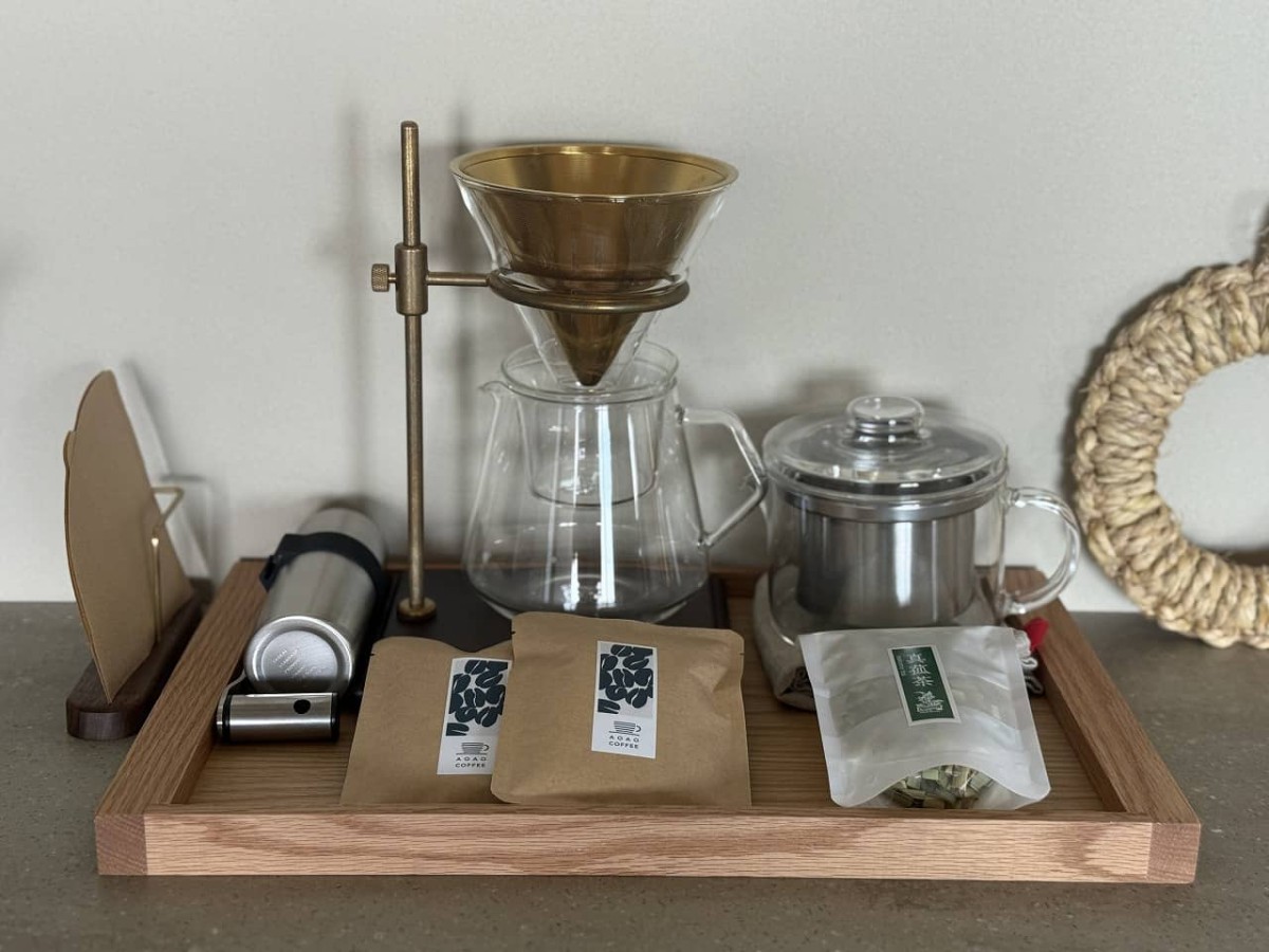 島根県出雲市にある貸別荘『青々』にある地元のコーヒーと「まこも茶」