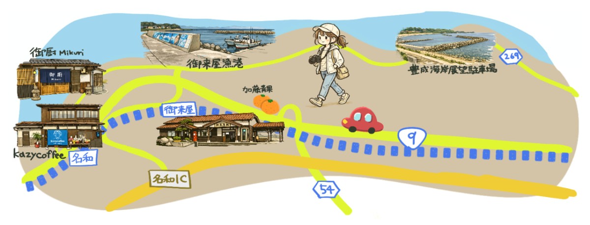 鳥取県大山町御来屋エリアの地図