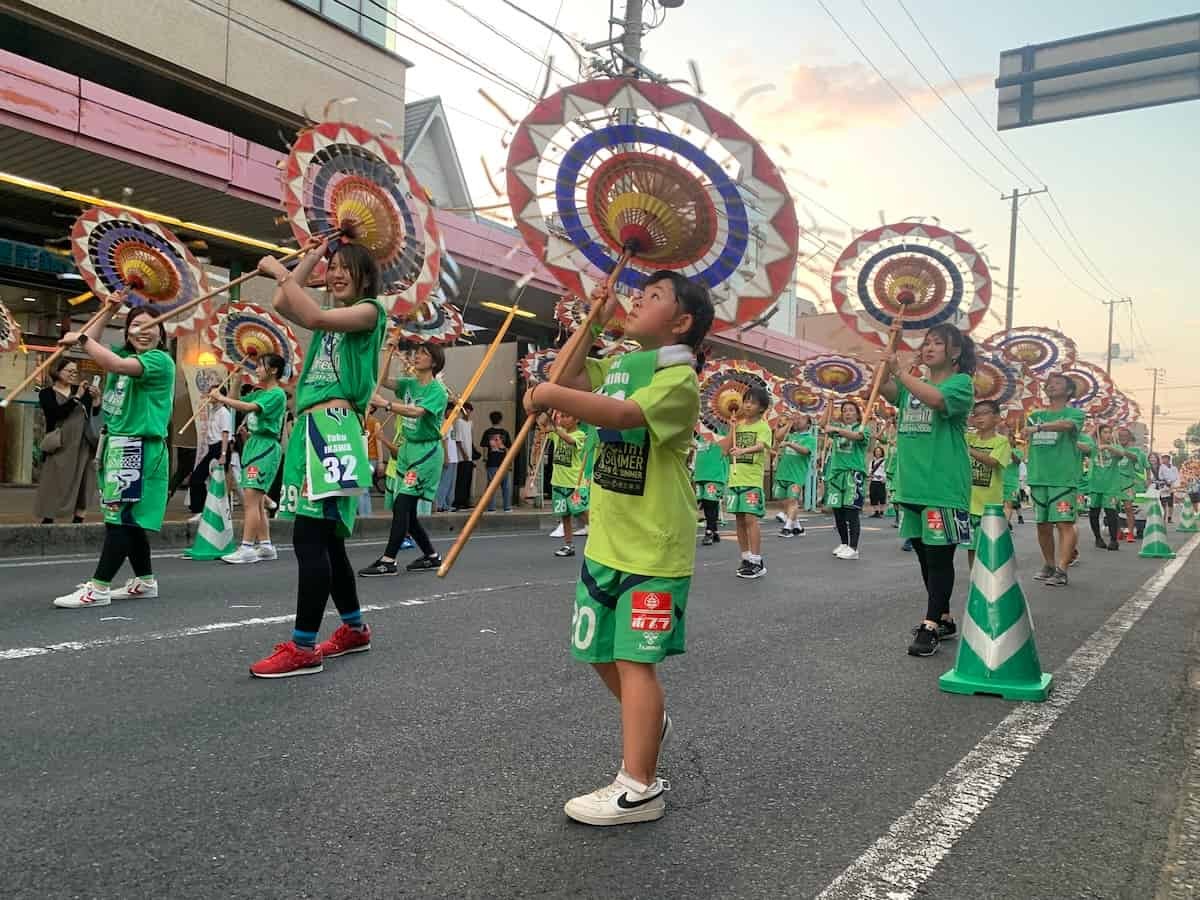 ガイナーレ鳥取の「ホームタウンデイ」活動「しゃんしゃん祭り」の様子