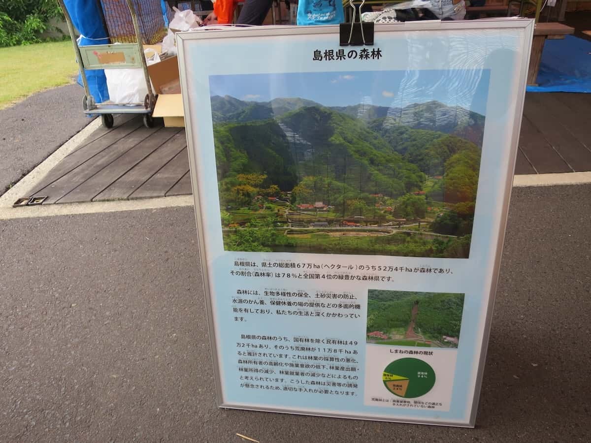 しまね花の郷で開催された「森づくりプチ体験イベント」の様子