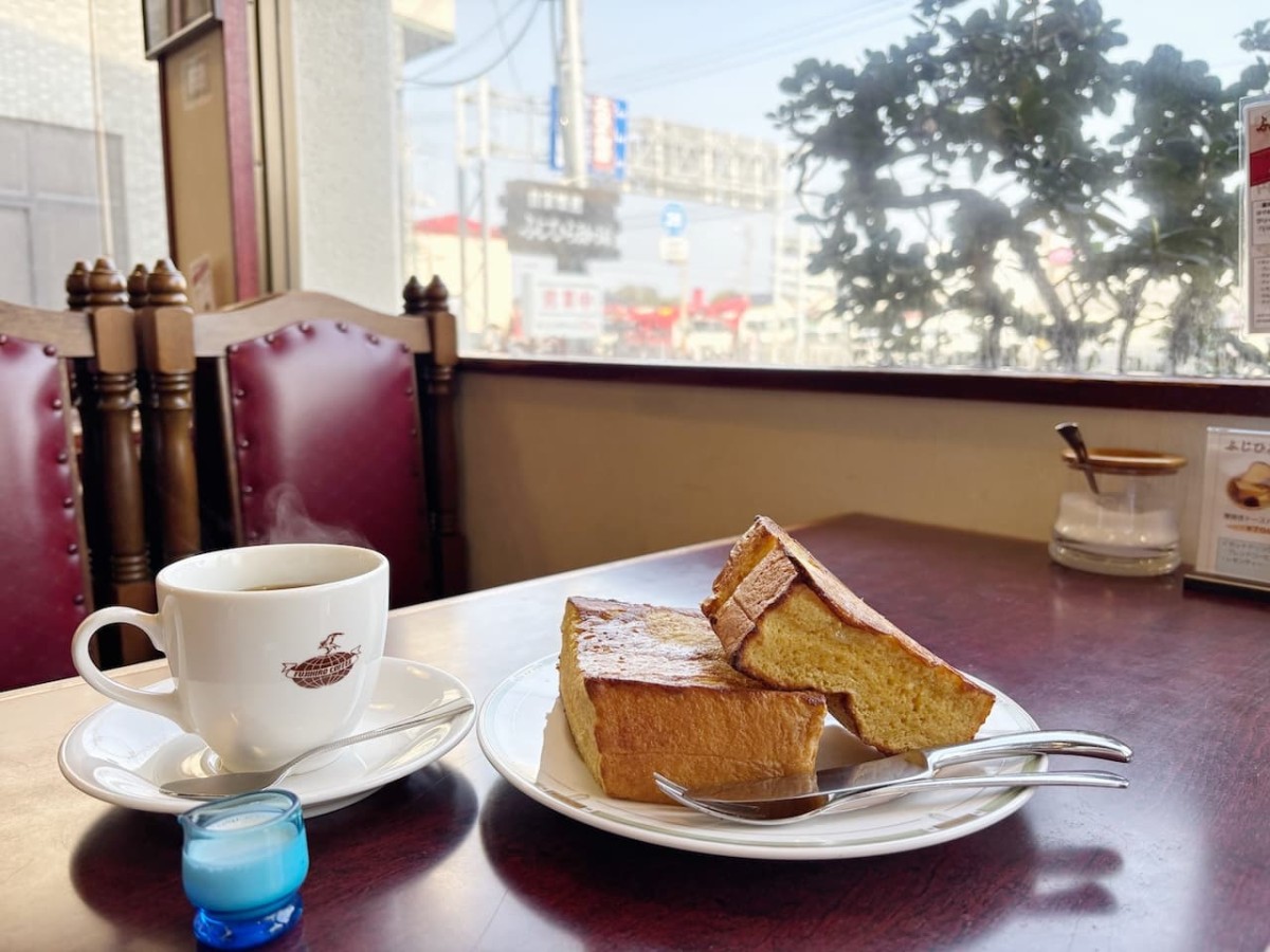島根県出雲市の『ふじひろ珈琲』の「フレンチトースト」。