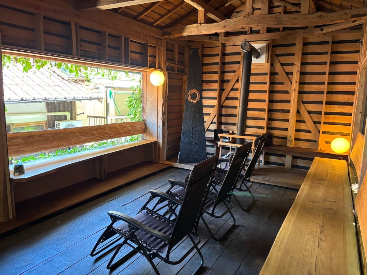 島根県大田市温泉津町の『ニュー檸檬樹』の外気浴。