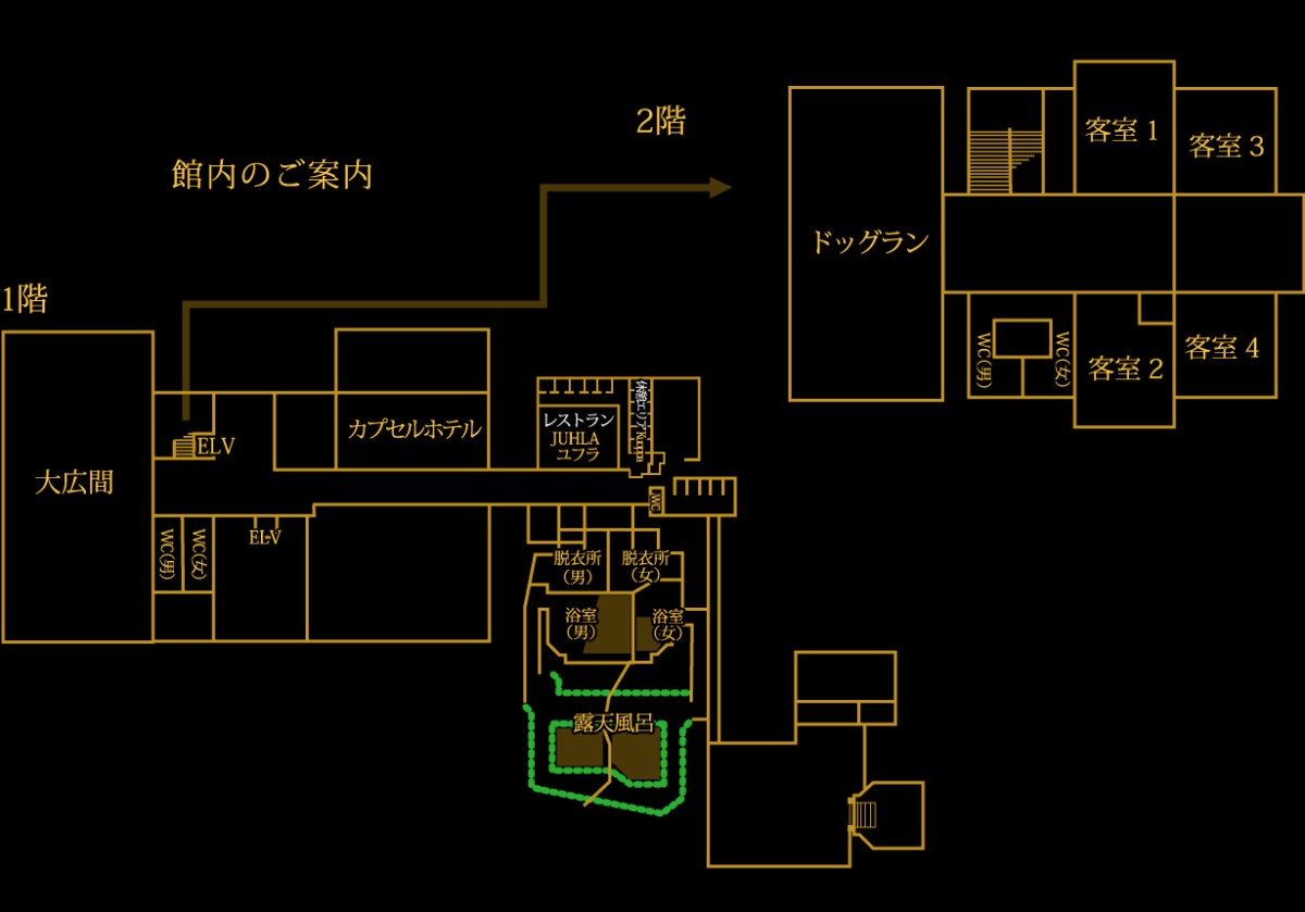 島根県出雲市にあるペット同伴OKの温泉旅館「四季荘」の館内図