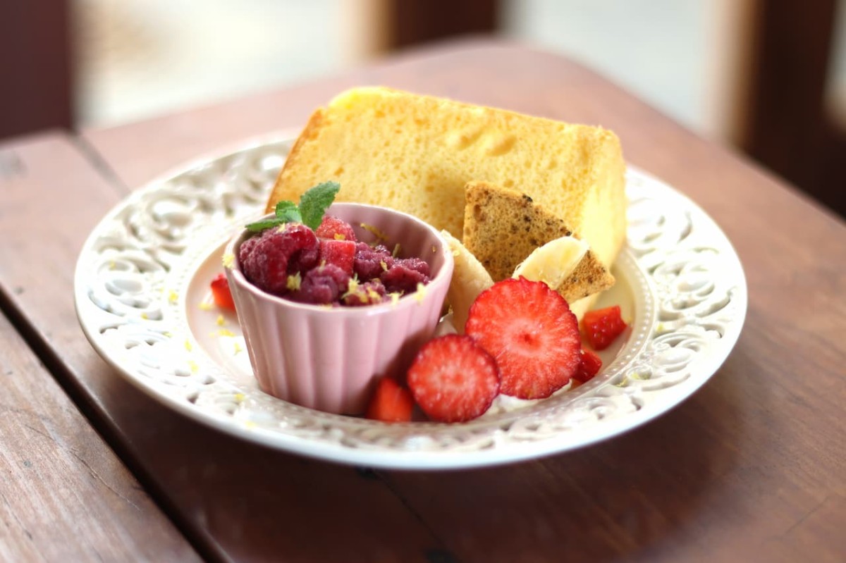 島根県松江市にある『cafe celeste』の「米粉シフォンケーキ」
