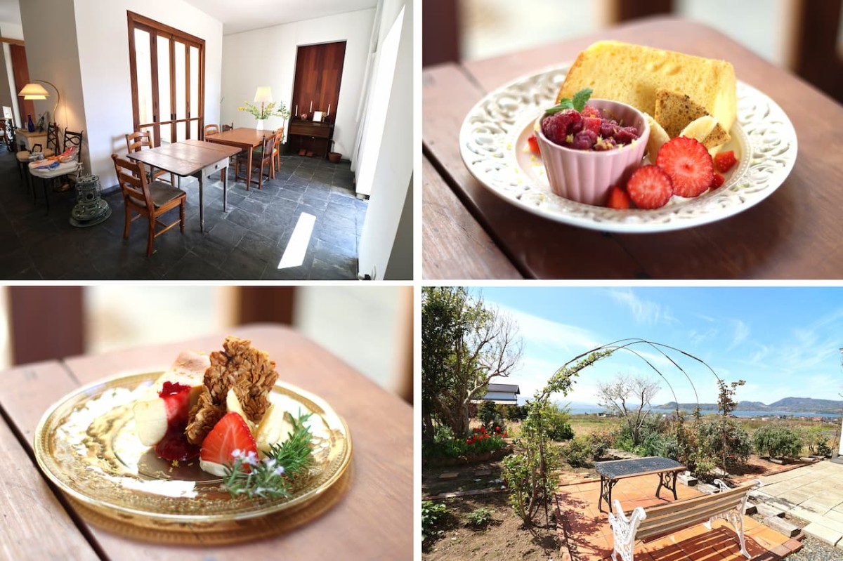島根県松江市にある『cafe celeste』の内観・スイーツ